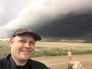 Shelfie! This me standing in front of a great looking shelf cloud in Spring 2016.